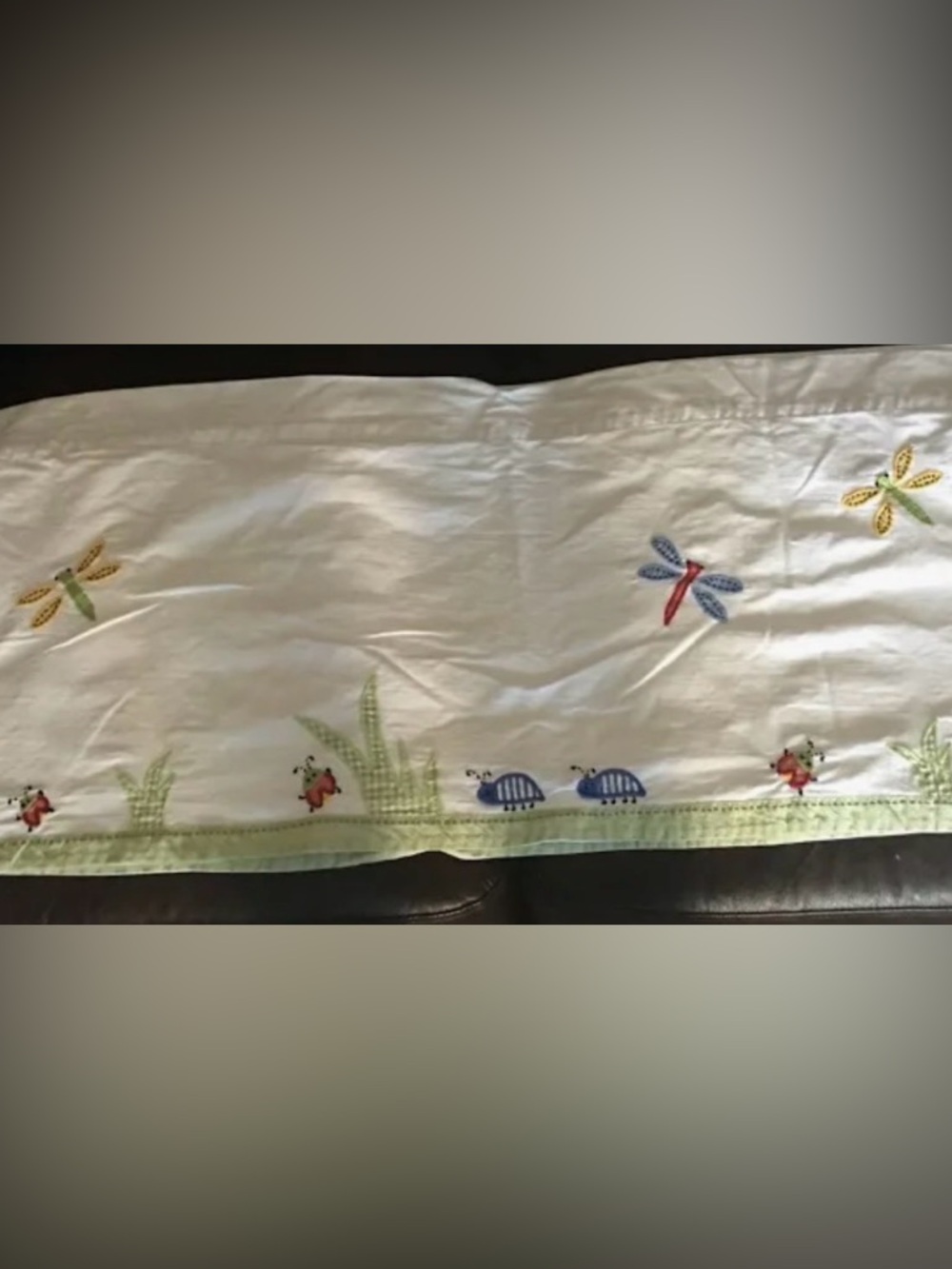 Pottery Barn Kids embroidered Lady bugs and dragonfly’s curtain